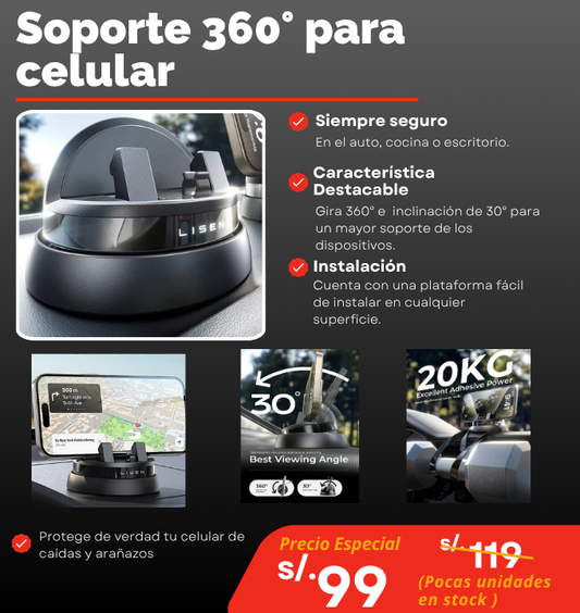 Soporte 360° para celular