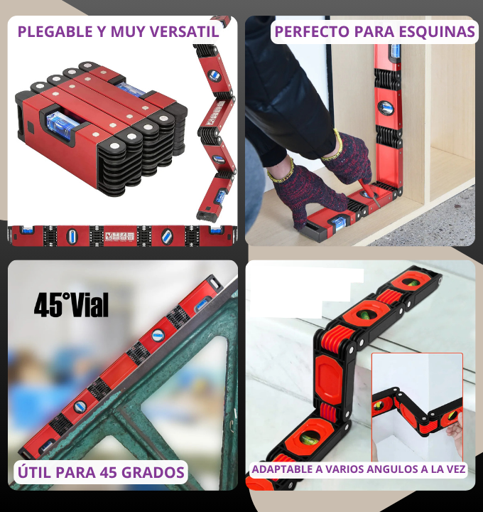 Regla de nivel magnético plegable y cortador de paneles profesional